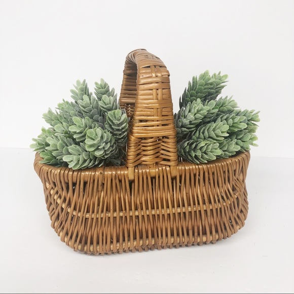 Vintage Wicker Display Handled Basket Home Decor
